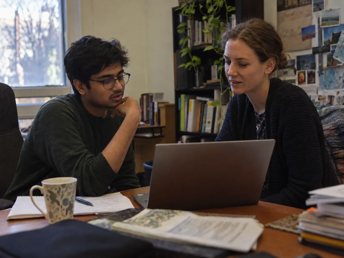 An Indian student reviewing study-abroad options with an international counsellor